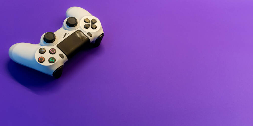 Game controller on a purple background