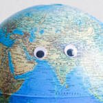 Earth with googly eyes